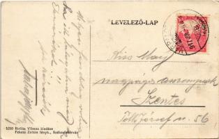 1917 Pétfürdő, Hollós Vilmos fürdő vendéglő utcai része és kerthelyiség. Hollós Vilmos saját kiadása...