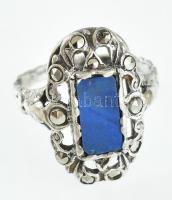 Ezüst (Ag) gyűrű lápis lazuli kővel. Jelzett, 3,7 g m: 512