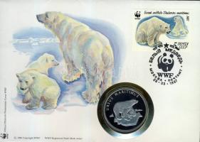 1986. "30 éves a WWF-Jegesmedve" ffém emlékérem érmés borítékon szovjet bélyeggel + bélyegzővel T:PP