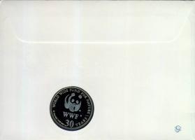 1986. "30 éves a WWF-Jegesmedve" ffém emlékérem érmés borítékon szovjet bélyeggel + bélyeg...