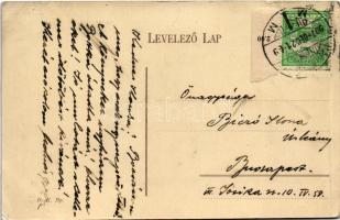 1907 Nagykanizsa, Sétatér, cigarettázó urak a padon (EK)