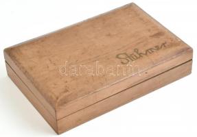 Stühmer fa doboz, kopásnyomokkal, 20×13×5 cm