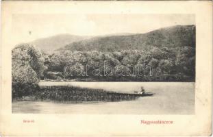 1911 Nagyszalánc, Szalánc, Salanc, Slanec; Izra tó, csónak. Nagy-Szalánczi fogyasztási szövetkezet kiadása / lake, boat (EK)