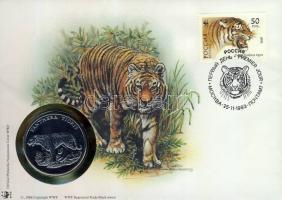 1986. "30 éves a WWF-Tigris" ffém emlékérem érmés borítékon orosz bélyeggel + bélyegzővel T:PP