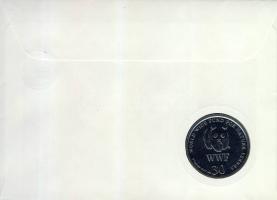 1986. "30 éves a WWF-Orrszarvú" ffém emlékérem érmés borítékon sváziföldi bélyeggel + bély...