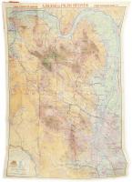cca 1910 Budapest térkép Stopits György fedlap nélkül 82x90 cm