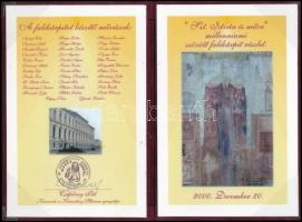 2000 Szent István és műve milleniumi szövött falikárpit részlet emlékív bársony tokban