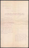 1909 Bp., a Pesti Chevra Kadisa jegyzőkönyvi kivonata sírgondozás fejében befizetett összegről, szárazpecséttel jelzett fejléces papíron