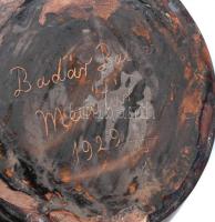 Badár Balázs, ifj. (1896-1972) Nagy méretű díszváza. Mezőtúr, 1929. Mázas kerámia, Jelzett,hibátlan ...