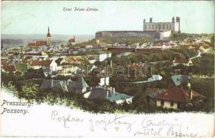 1902 Pozsony, Pressburg, Bratislava; látkép, vár, ortodox zsinagóga / general view, castle, Orthodox synagogue