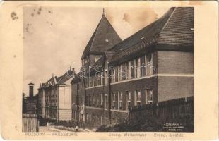 1921 Pozsony, Pressburg, Bratislava; Evang. Waisenhaus / Evangélikus árvaház. "Stefánia" kamarai fényképész / Lutheran orphanage (kis szakadás / small tear)