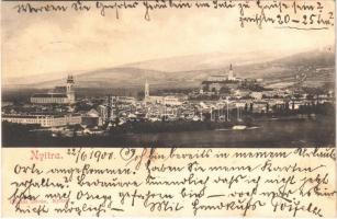 1900 Nyitra, Nitra; látkép. Huszár István kiadása / general view (r)