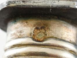 Ezüst (Ag) evőeszköz készlet 6 személyes, komplett, díszbozban mely kissé elvetemedett, összesen 25 ...