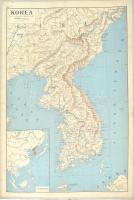 cca 1950 Korea térképe kartonon Szikra nyomda 60x87 cm