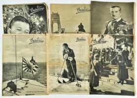 1941 A Képes Vasárnap 7 db száma, címlapon Horthy Miklóssal és a II. világháború eseményeivel