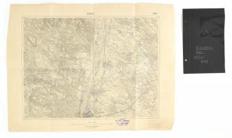 cca 1910 Ujpest és környéke katonai térkép 48x60 cm