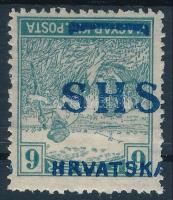 SHS 1918 Arató 6f fordított felülnyomással / Mi 69 with inverted overprint. Signed: Bodor