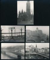 cca 1960 Budapest Döbrentei tér, villamosok 5 db fotó 6x9 cm