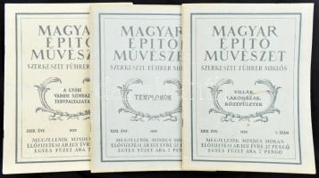 1929 A Magyar Építőművészet c. folyóirat 3 db száma
