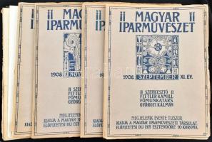 1907 A Magyar Iparművészet c. folyóirat 5 db száma Egyik sérült