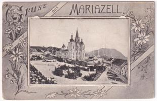 Mariazell. Art Nouveau, floral leporellocard