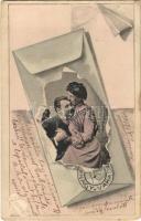 1906 Romantikus szerelmes üdvözlőlap / Romantic love greeting