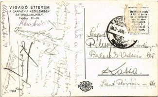 1943 Sátoraljaújhely, Vigadó étterem a Carpathia kezelésében, belső