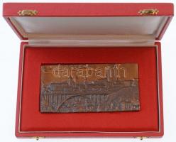 ~1970-1980. "Veszprém" egyoldalas, öntött Br plakett, eredeti tokban (60,5x107mm) T:1-