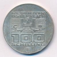 Ausztria 1976. 100Sch Ag "Innsbruck - XII. téli olimpia / Lesikló sánc" T:1- patina Austri...