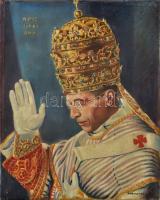 Burghardt József (1880-?): XII. Pius pápa. Olaj, vászon. Jelzett. 47x38 cm.