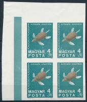 1969 100 éves a Magyar Állami Földtani Intézet 4Ft ívsarki vágott négyestömb fekete színnyomat nélkül (160.000)