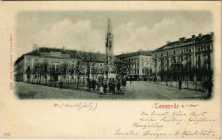 Temesvár, Timisoara; Jenő herceg tér, Rukavina emlékmű / square, monument