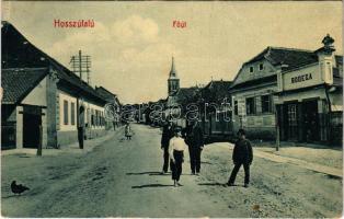 1911 Hosszúfalu, Satulung (Négyfalu, Sacele); Fő út, Bodega üzlet. W.L. Bp. 6105. / main street, shop (EK)