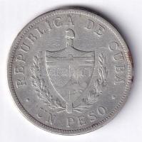 Kuba 1915. 1P Ag T:2-,3 ph. Cuba 1915. 1 Peso Ag C:VF,F edge error Krause KM#15.2