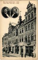 Eszék, Essegg, Osijek; Brüder Garais Hotel Royal / szálloda a tulajdonosok arcképével / hotel with the portraits of the owners