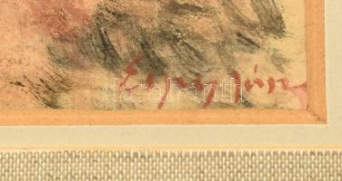 Egry József jelzéssel: Táj. Akvarell, papír, üvegezett fa keretben, 33×25,5 cm