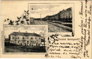 1902 Szenc, Szencz, Szempcz, Senec; utca. Willner Ármin kiadása / street. Art Nouveau, floral