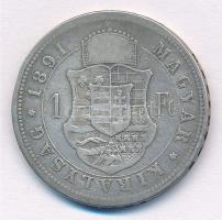 1891KB 1Ft Ag "Ferenc József / Fiume címer" T:3
Adamo M15