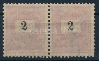 1899 2kr pár csillagvízjellel / pair with star in the watermark