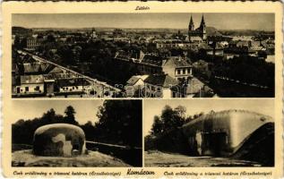 1939 Komárom, Komárnó; Cseh erődítmények a trianoni határon az Erzsébet szigeten, beton bunker / Czech concrete bunkers
