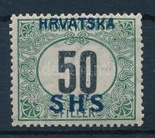 1918 SHS Zöldportó 50f bélyeg Bodor vizsgálójellel (54.000)