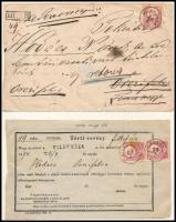 1874 Ajánlott levél 5kr bérmentesítéssel, tértivevénnyel, majd visszaküldve, FILKEHÁZA - Orczifalva, albumlapra ragasztva