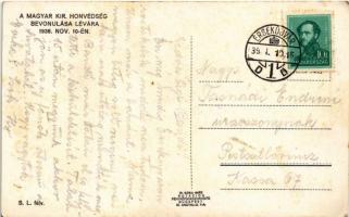 1938 Léva, Levice; bevonulás, Foto Nagy Artur fényképész reklám a háztetőn. S.L. felvétele / entry o...