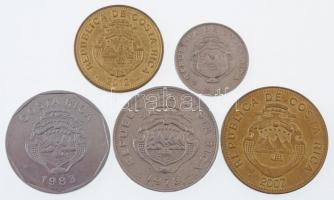 Costa Rica 1948. 25c Cu-Ni + 1978. 2C Cu-Ni + 1983. 1C Ni + 2007. 500C Ni + 2012. 50C Ni T:2,2-
Cos...
