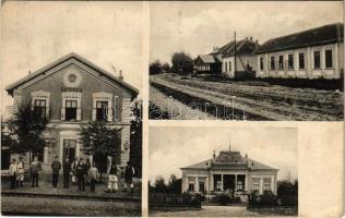 1907 Gavosdia, Krassókövesd, Gavojdia; vasútállomás, utca, Murcsán istván üzlete, kastély / railway station, street, shop, castle
