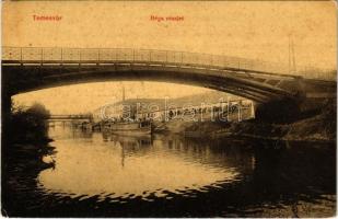 1908 Temesvár, Timisoara; Béga részlet, híd, rakpart piac. W.L. 145. / riverside, quay market, bridge
