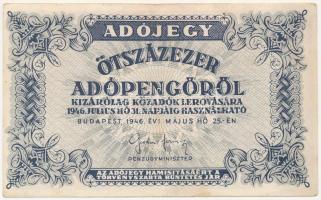 1946. 500.000AP eltolódott előlapi nyomat T:III szép papír
Adamo P52A