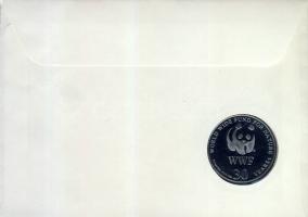 1986. "30 éves a WWF-Csimpánz" ffém emlékérem érmés borítékon sierra leone-i bélyeggel + b...