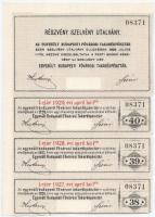 Budapest 1915. "Egyesült Budapesti Fővárosi Takarékpénztár" névre szóló részvénye 300Ft ér...