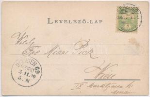 1900 Eperjes, Presov; Neológ izraelita templom, zsinagóga, Nagyszálloda, Róth A. üzlete / synagogue,...